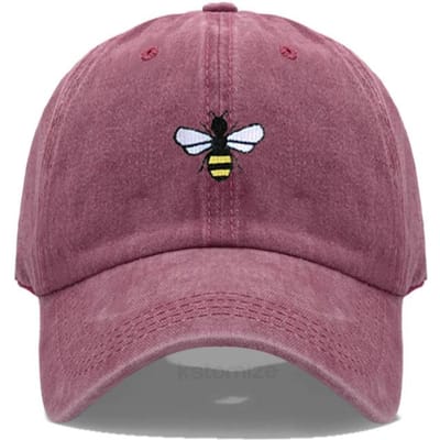 Gewassen Katoen Bijenborduurwerk Baseballpetten Voor Mannen Vrouwen Papa Hoed Verstelbare Snapback Pet Dropshipping brown