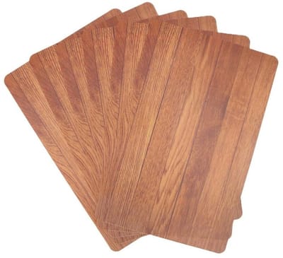 Cosy & Trendy Tafel Placemats - 6x - houten planken print - pvc - 44 x 28 cm - Onderleggers - Tafel dekken