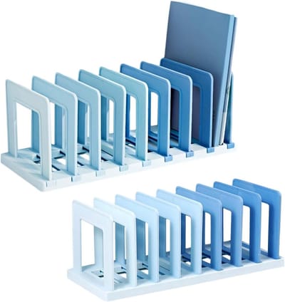 Bureau Organizer - Tijdschriftenhouder Map - Documenten Sorteren - Verstevigd Robuust Ontwerp - 8 Vakken - Blauw