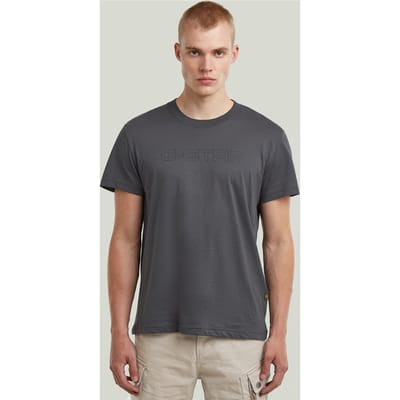 G-Star Outline Corporate Script Logo R T Grey Taglia: S | Magliette basic Outlet | Uomo | Grigio