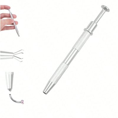 Outil de préhension pour billes de piercing, Outil de pick-up à 4 griffes pour joaillier, Grippeur de billes de piercing, Outil de pick-up pour perles One-size multicolore