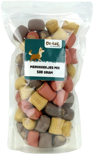 De-Tail Hondenkoekjes Mergkoekjes Mix 500 gram