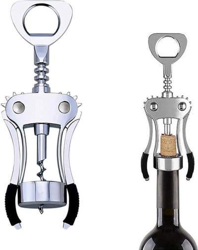 Kurkentrekker - Wijnopener - Premium RVS Fles Opener - Kurkentrekker Klassiek en Hoogwaardig - Klassieke Opener voor Wijn en Bier - Kurkentrekker Wijn - Kurkentrekkers