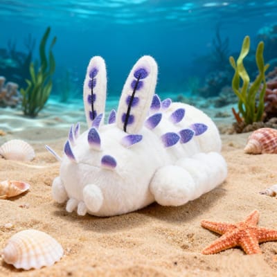 Kawaii Diepzeekonijn Pluche Speelgoed Schattig Zeedier Knuffelpop Perfect Cadeau voor Oceaanliefhebbers Kerstdecoratie 23cm blue