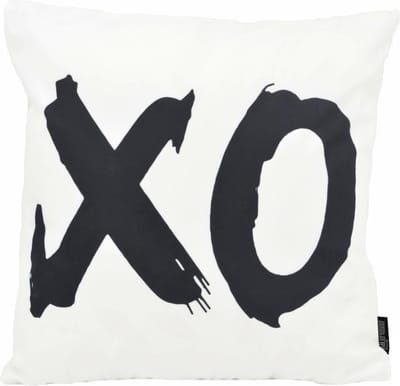 XO XO White Kussenhoes | Katoen / Polyester | 45 x 45 cm | Zwart/Wit