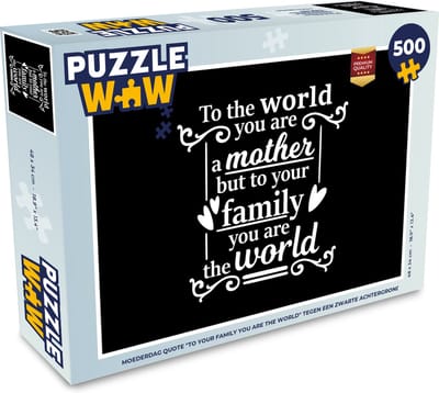 Puzzel Familie - Moederdag - Cadeau - Legpuzzel - Puzzel 500 stukjes