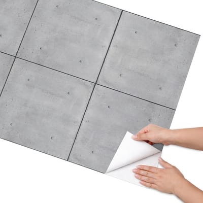 Coloray Meubel Wrap Folie - Grijs Meubelfolie - 75x150 cm - Wrapfolie Keuken Betonplaten - Decoratiefolie - Industrieel / Loft Meubelfolie - Meubel Wrap Folie - Woonkamer decoratie - Texturen