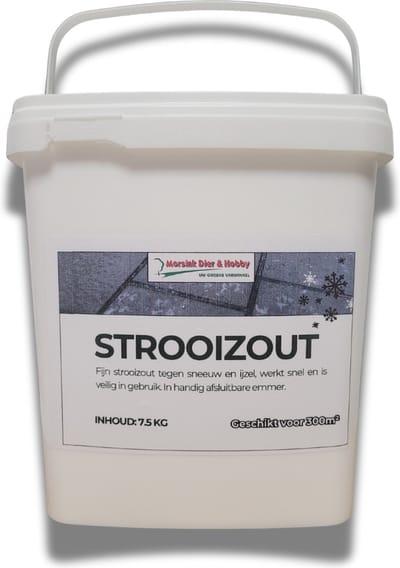 Strooizout dooizout 7.5kg I Afsluitbare emmer I Bestrijdt gladheid en sneeuw