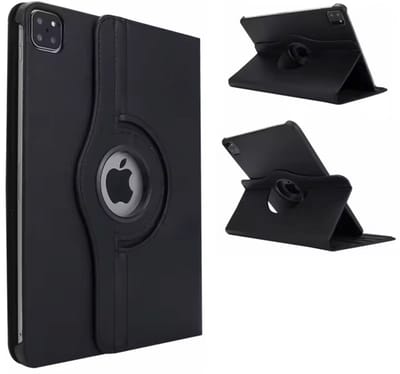 Zwarte Ipadhoes - Tablethoes - Geschikt voor Apple iPad - 360° Draaibare Bookcase - Zwart - Beschermhoes voor iPad Pro 4e en 5e generatie- 9,7inch - CHPN