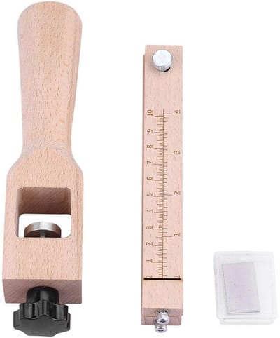 Dailygoody - Leather Strap Cutter - Professionele Houten Leren Snijder - Verstelbaar van 0 tot 10cm - DIY Gereedschap - Handmatig en Duurzaam - Geschi