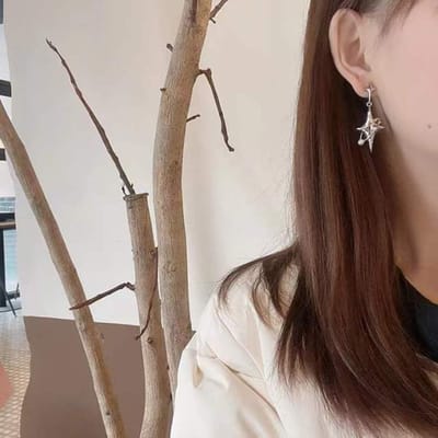 Ster Dangle Oorbellen Voor Vrouwen Eenvoudige Hip Hop Oorbellen Ins Zoet Cool Dangle Oorbellen Mode Sieraden Koreaanse Oorbellen Groothandel gray