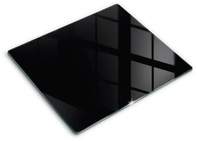 Wallfluent Glazen Snijplanken - Zwart Snijplanken Glas - 60 cm x 52 cm - Zwart Snijplanken van Glas - Keuken Snijplank Glas - Hygiënische Snijplank van Glas - Antislip Hakplank van Glas