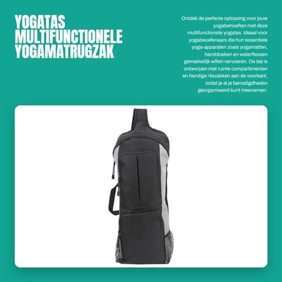 Dailygoods- Yogatas Extra Groot - Multifunctionele Rugzak - Verstelbare Schouderriem - Hoogwaardig Fleece - Vakken met Ritssluiting - Mesh-Zijvakken - Sporttas