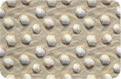 Badmat 60x40 cm - Antislip - Schelpen - Zand - Maritiem - Badmatten voor badkamer - Badkamermat - Douchemat - Badkamer mat