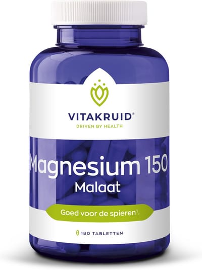 Vitakruid Magnesium 150 Malaat met Vitamine B6 (P-5-P) 180 Tabletten