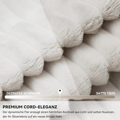 CloudComfort XXL Corduroy Zitzak Fauteuil met Memory Foam Vulling 100 x 94 x 70 cm Beige Ergonomische Lounge Chair voor Woonkamer, Slaapkamer en Leeshoek – Mobili Bella