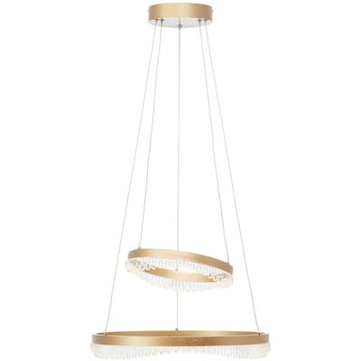 Brilliant Aurora hanglamp, goudkleurig, Ø 30 cm, aluminium, CCT