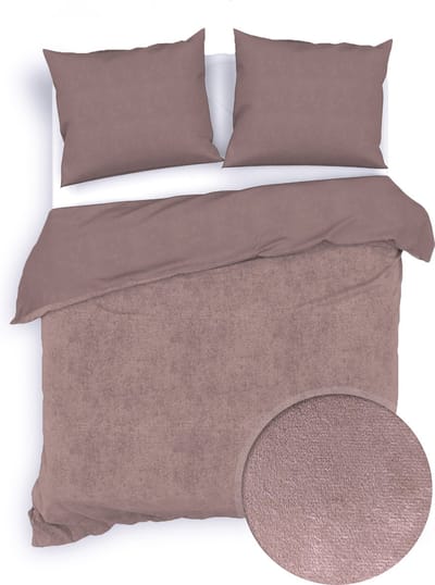 Zohome Velluto Dekbedovertrek - Lits-jumeaux - Katoen - 240x200-220cm - Roze