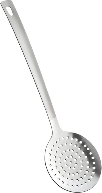 Quvo®Spatel - Zeef - Schuimspaan - Zilver - 10cm x 3cm x 33cm