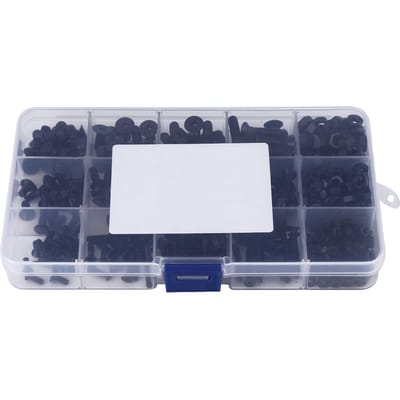 440 stuks Legering Staal M3 M4 M5 Zeskant Inbus Platte Kop Schroef Moer met Plastic Koffer