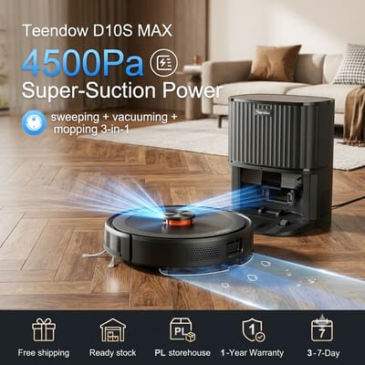 D10S MAX Robotstofzuiger Max 5000Pa Slimme LDS-navigatie Zelfleegstation APP-bediening Thuisvloer dweilen Tapijtreiniging