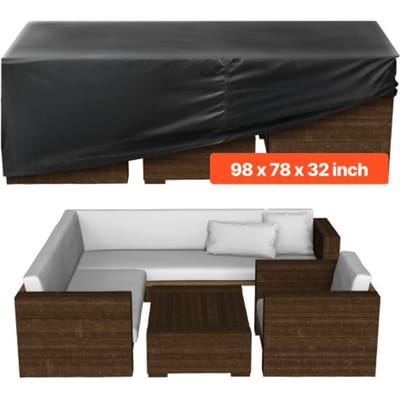 VEVOR Tuinmeubelhoes, 420D Oxford Stof, Waterdichte Rechthoekige Tuintafelhoezen met Ventilatie voor Alle Weersomstandigheden, Zeildoek (249 x 198 x 81 cm)