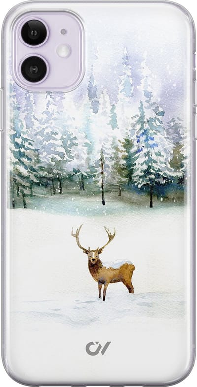 Hoesje geschikt voor Apple iPhone 11 - Rendier - - Wit - Apple - Casevibes