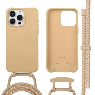 imoshion Hoesje - Geschikt voor iPhone 15 Pro Max - Color Backcover met afneembaar koord geschikt voor MagSafe - Nude