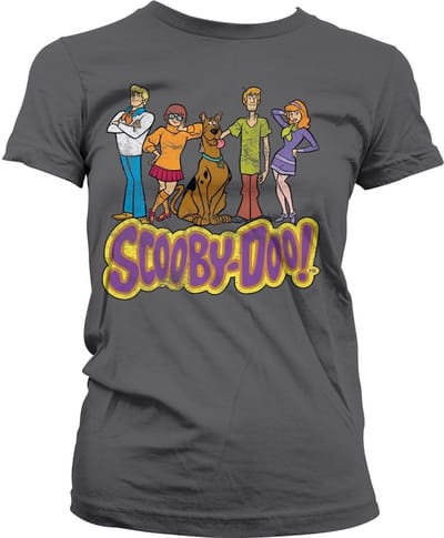 Team- Scooby Doo -T-shirt in distressed-stijl voor dames, donkergrijs