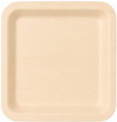 Humbert Feestbordjes - gebaksbordjes - van geperst hout karton - 10x - beige - vierkant - Dia 21 cm - party bordjes - wegwerp servies