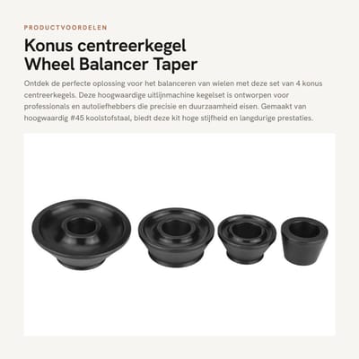 Dailygoods- Centreerkegel Set - 4 Stuks - Hoogwaardig #45 Koolstofstaal - Geschikt voor 40 mm As - Duurzaam - Kwaliteitsgarantie - Wielbalancer