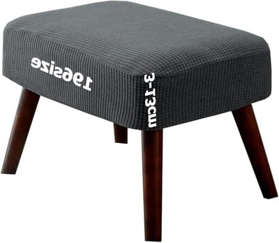 Voetenbank Overtrek - Poef Beschermer - Meubels Beschermen - Elastisch Jacquard Weefsel - 45 x 55 cm - Grijs