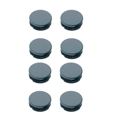 FLE - Inslagdop/meubeldop zwart rond Ø 2,8 cm en hoogte 0,4 cm van kunststof - 8 stuks