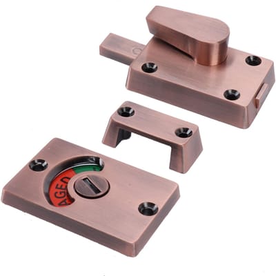 Serrure de porte de cloison avec poignée Toilette publique Toilettes Verrou à boulon Accessoire indicateur gray
