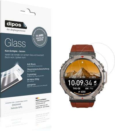 dipos – 2x Pantserfolie geschikt voor ZWOIVHE Sekoda GPS | 9H Screenprotector