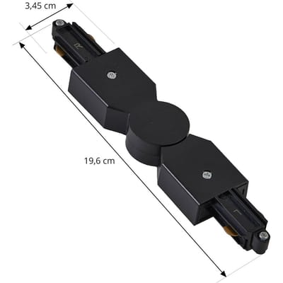 Lindby - 1-fase railverlichting - Kunststof - H: 1.8 cm - zwart