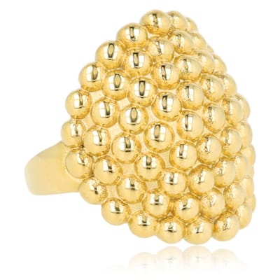 My Bendel - Statement Ring met Bolletjes • 15 Mm - met Luxe Cadeauverpakking | Sieraden Voor Dames | Maat 17.00 Mm / Maat 53