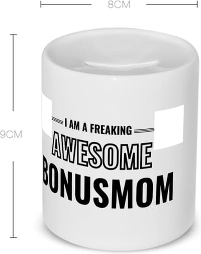 Akyol - i am a freaking awesome bonusmom Spaarpot - Mama - de meest geweldigste bonusmoeder - moeder cadeautjes - moederdag - verjaardagscadeau - verjaardag - cadeau - geschenk - kado - gift - moeder artikelen - 350 ML inhoud