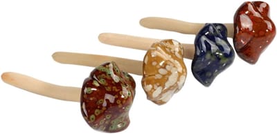 Keramische Paddenstoelen - Tuindecoratie Mini - Sprookjes Tuin - Set van 2 stuks - 13cm Hoog - Willekeurige Kleuren
