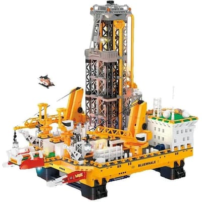 3271 STUKS Offshore Oliebronnen Bouwstenen Boorplatform Model Lichtgevende Stenen Kinderspeelgoed Vakantiecadeaus gray