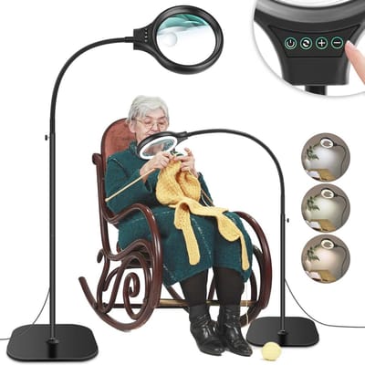Vergrootglas met LED verlichting en flexibele zwanenhals - 10X 30X vergroting voor knutselen en naaien