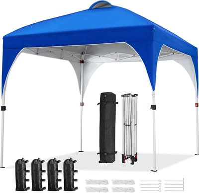 Pop-up Tuinpaviljoen 2,4x2,4m Hoogte Verstelbaar Waterdicht en Zonwerend