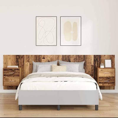 vidaXL - Hoofdeinde - Met - Kast - 3 - st - Oud - Hout - Bewerkt - hout