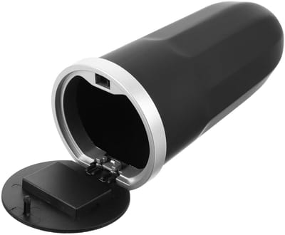 Auto Prullenbak - Bekerhouder Opbergbak - Auto Organiseren - Met Deksel - 17x8.5cm - Zwart