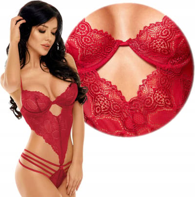 Beauty Night- Sexy delicate kanten bodysuit met beugel - Denver Teddy Cherry L/XL
