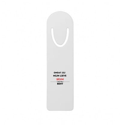 Hacebo® - omdat jij mijn lieve vrouw bent metalen boekenlegger - Vriend/vriendin - de liefste vrouw - valentijnsdag - verjaardag - cadeautje voor vriendin - kado - geschenk Bladwijzer boekenleggers - 12.7 cm x 3.2cm