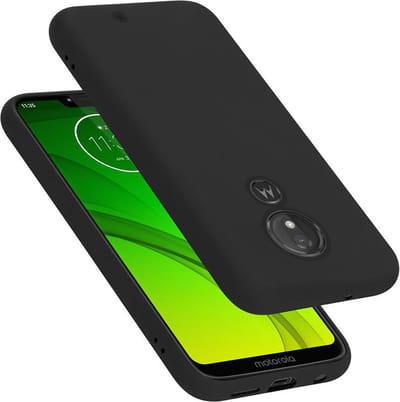 Cadorabo Hoesje geschikt voor Motorola MOTO G7 POWER in LIQUID ZWART - Beschermhoes gemaakt van flexibel TPU silicone Case Cover