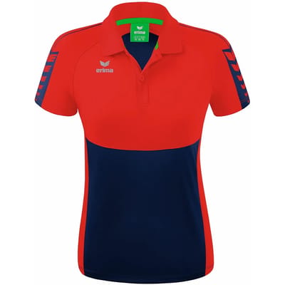 Erima Six Wings Polo Dames - Rood / New Navy | Maat: 36
