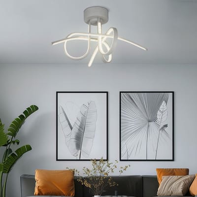 LED plafondspot lamp chroom woonkamer verlichting armatuur gedraaid wit 47133