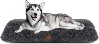 Nobleza 2IG - Hondenkussen - Benchkussen Fluffy - Pluche Hondenbed - Maat XXL: 122 x 74 x 10 cm - Grijs